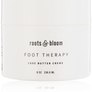 Roots & Bloom Luxe Butter Body and Foot Repair Cream for Dry Cracked Heels, Intensive Foot Care Moisturizer and Heel Balm for Soft Healthy Feet