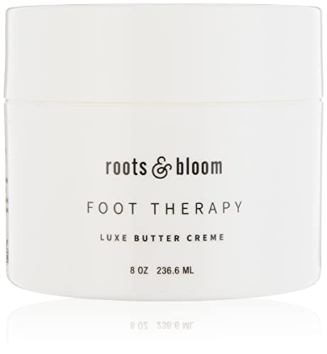 Roots & Bloom Luxe Butter Body and Foot Repair Cream for Dry Cracked Heels, Intensive Foot Care Moisturizer and Heel Balm for Soft Healthy Feet