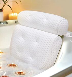 bath pillow, bathtub pillow with anti-slip suction cups, 4d mesh soft spa bath tub pillow, bath pillows for tub with neck and back support fits bathtub spa tub, father’s day dad gifts