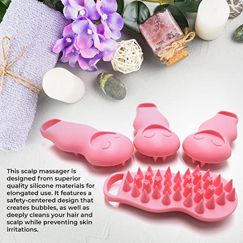 WeeCosy Hair Shampoo Brush Anti Cellulite Massager Scalp Care Hair Brush with Soft Silicone Scalp Massager (Pink)