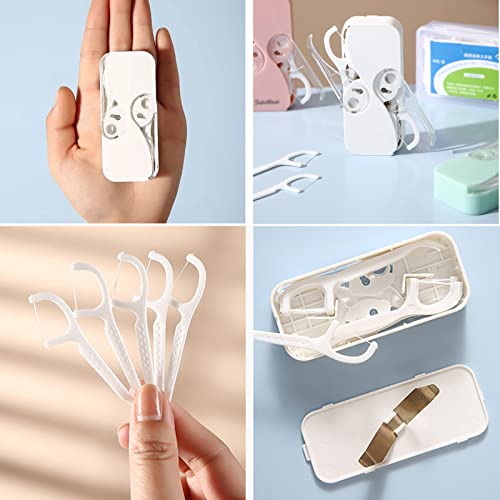 Portable Floss Dispenser, Dental Floss Portable Case Dental Floss Dispenser Dental Floss Picks Cases Automatic Floss Organizer Travel Floss for Women Men Teeth Cleaning (Black)