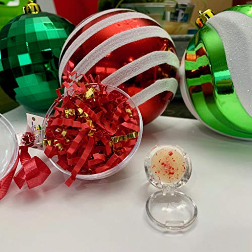 Lip Balm 3 Fun Pack In A Clear Ornament, Cosmetic Acessories For Girls, Great Stocking Stuffer, Hot Cocoa, Gingerbread, and Vanilla Candy Cane