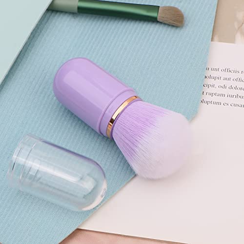 UNIMEIX Retractable Kabuki Brush Travel Makeup Brushes Face Blush Brush Foundation Brush for Liquid Makeup, Powder, Contouring, Cream(Purple)