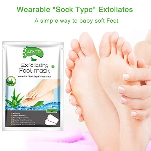 Foot Peel Mask 3 Pack， Exfoliator Peel Off Calluses Dead Skin Callus Remover，Baby Soft Smooth Touch Feet-Men Women (Aloe Vera)