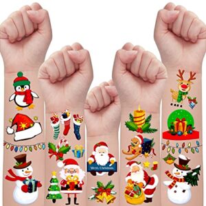 partywind colorful christmas temporary tattoos for kids stocking stuffers, 65 styles christmas birthday party supplies favors decorations for boys girls stocking stuffers, trick or treat party