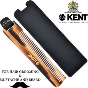 Kent NU22 Handmade All Fine Tooth Pocket Comb for Men, Women and Kids, Hair Comb Straightener for Everyday Grooming Styling Hair, Beard and Mustache, Saw Cut and Hand Polished, Made in England