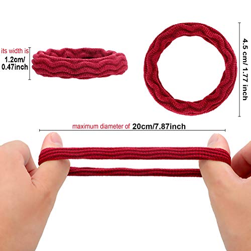 60 Pieces Seamless Hair Ties Ponytail Holders Thick Elastic Hair Tie Cotton No Crease Hair Band for Women,girl,thick Heavy and Curly Hair,lightweight Highly Elastic,4 Styles (Mixed Color)
