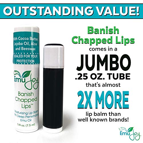 Banish Chapped Lips Emu Oil Lip Balm for Severe Dry Lips Jumbo Tube