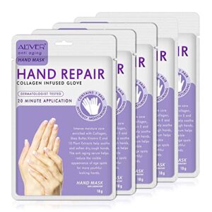 hand peel mask, (5 pack) moisturizing gloves,moisturizing natural therapy gloves,exfoliating hand peeling mask for dry hands, repair rough skin for men women