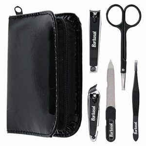 barbasol 6 piece personal travel grooming kit with scissors, nail clippers, nail file, tweezers and travel case