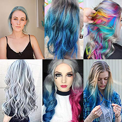 6 Colors Hair Color Wax - 6 in 1 Sliver Blue Purple Gold Green Pink Red, Temporary Hair Color for Party, Cosplay, Date, Halloween