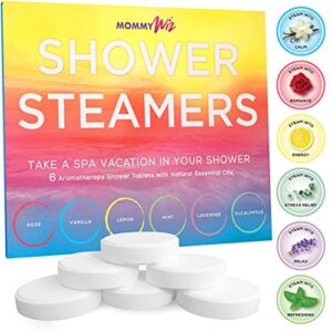 shower steamers – aromatherapy steamer shower bombs for women with eucalyptus and essential oils –variety gift set of six tablets best for melting stress relaxing and self care- unique gift