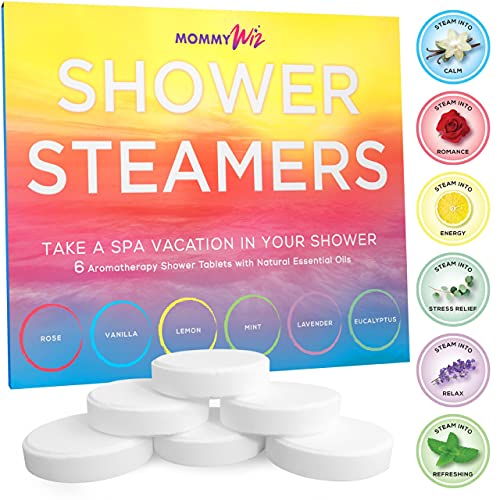 Shower Steamers - Aromatherapy Steamer Shower Bombs for Women with Eucalyptus and Essential Oils –Variety Gift Set of Six Tablets Best for Melting Stress Relaxing and Self Care- Unique Gift