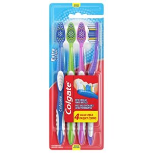 colgate extra clean full head toothbrush, medium – 4 count