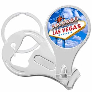 Welcome to Fabulous Las Vegas Nevada Nail Clippers Plus Bottle Opener Keychain