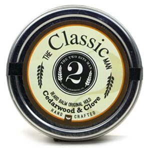 The Classic Man Beard Balm- Cedarwood and Clove - Essential Oil Scented Beard Conditioner and Styling Balm by The 2Bits Man (2 oz.)