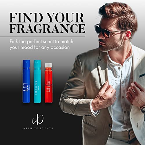 Infinite Scents Cologne Samples for Men: 12 Designer Fragrances + Pocket-Sized Pouch - Travel-Size Men's Cologne Sampler Set, Cologne Sample Pack Gift Set