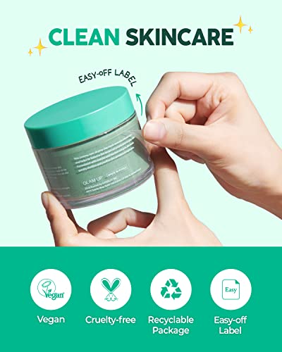 Glam Up - Calming Matcha Tea tree Clay Mask - Vegan Face Mask, Deep Cleansing, Calming Clay Mask for acne, Gentle Exfoliating Pore Purifying Skincare Face Mask, Acne Treatment, Blackhead remover - (125ml/4.23 Oz)