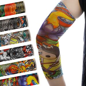 12 Pieces Tattoo Arm Sleeves for Kids Temporary Kids Tattoo Sleeve UV Sun Protection Kids Arm Sleeves (Rich Pattern)