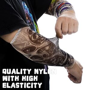 12 Pieces Tattoo Arm Sleeves for Kids Temporary Kids Tattoo Sleeve UV Sun Protection Kids Arm Sleeves (Rich Pattern)