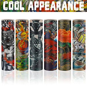 12 Pieces Tattoo Arm Sleeves for Kids Temporary Kids Tattoo Sleeve UV Sun Protection Kids Arm Sleeves (Rich Pattern)