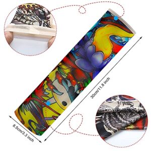 12 Pieces Tattoo Arm Sleeves for Kids Temporary Kids Tattoo Sleeve UV Sun Protection Kids Arm Sleeves (Rich Pattern)