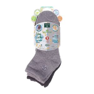 earth therapeutics aloe socks – double pack – gray/black (2 pairs) gray/black