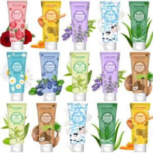 15 pack bulk mini body lotion gifts set for dry skin,plant fragrance body cream for women and men, moisturizing body lotion with shea butter, gift sets for bridesmaid,nurses,teacher,workers,bridal shower favors,baby shower favors birthday christmas valent