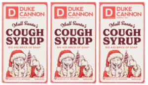 duke cannon supply co. big ass brick of soap bar holiday edition mall santa (crushed candy canes scent) multi-pack – superior grade, extra large, paraben-free, 10 oz (3 pack)