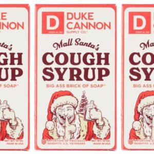 Duke Cannon Supply Co. Big Ass Brick of Soap Bar Holiday Edition Mall Santa (Crushed Candy Canes Scent) Multi-Pack - Superior Grade, Extra Large, Paraben-Free, 10 oz (3 Pack)