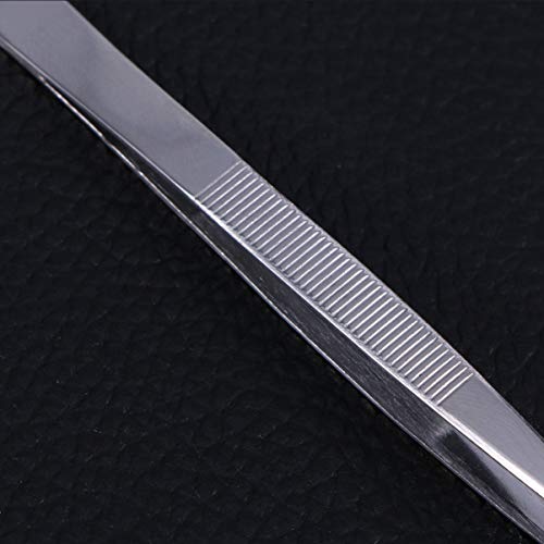 ULTECHNOVO Craft Tweezers Stamp Tweezers Wide Head Duck Beak Clip Stainless Steel Straight Head Tweezers Paste False Eyebrow Clip Paste False Eyelash Clip Philately Tools Stamp Collecting Supplies