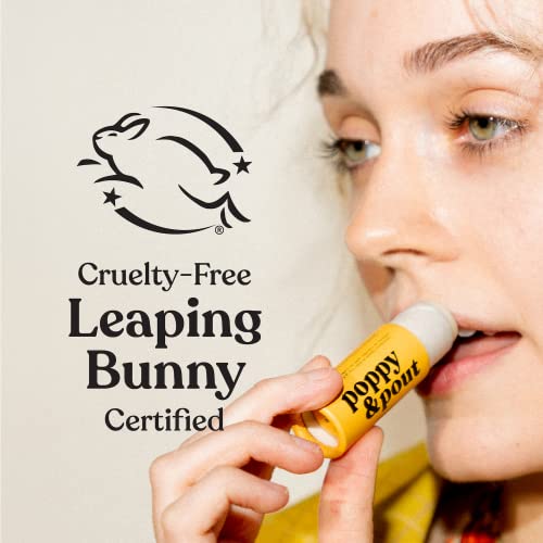 Poppy & Pout 100% Natural Lip Balm, 0.3oz Cardboard Tube, Hand-filled - Beeswax, Vitamin E, Organic Coconut Oil, Cruelty Free (Island Coconut)