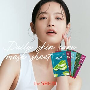 THESAEM Natural Facial Mask Sheet 21ml 20 Pack - Korean Skincare Moisturizing and Nourishing Facial Mask Sheet Variety Combo Pack