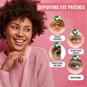 Under Eye Patches for Dark Circles and Puffiness (20 Pairs) - Korean Skin Care Caffeine Collagen Eye Patches for Puffy Eyes -Hydrogel Eye Patch - Under Eye Mask - Aloe Vera Rose Green Tea Gel Eye Pads