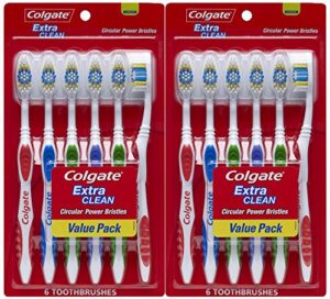 colgate extra clean full head, medium toothbrush, 12 count style may vary