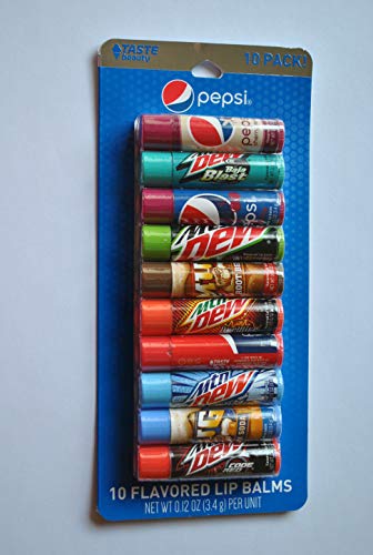 Taste Beauty Pepsi 10 Flavored Lip Balms (Pack of 1)