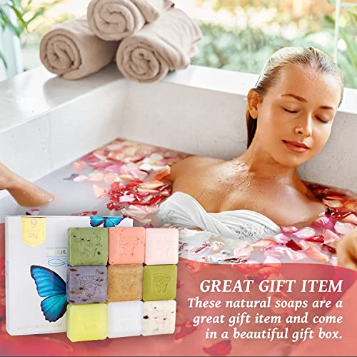 FLEUR D' EXTASE (Ecstacy Soap Gift Set With 9 x 25 Gram Bars Of Guest Soaps - All Natural (9 Soaps Gift Set)