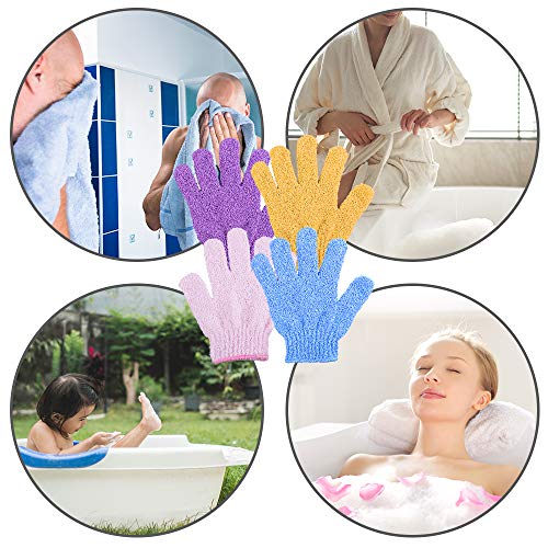 Duufin 14 Pairs Exfoliating Gloves Body Scrub Bath Gloves Exfoliator Body Wash Glove for Shower, Spa, Massage and Body Scrubs