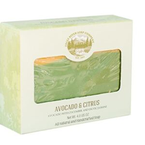 FALLS RIVER SOAP COMPANY Avocado Soap (4Oz) - Handmade Soap Bar with Jasmine Essential Oils and fresh Avocado slurry - Organic and All-Natural