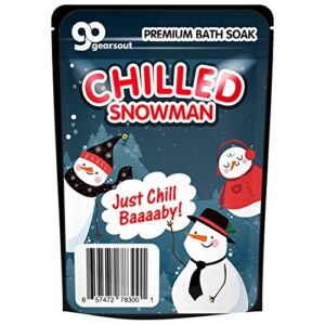 chilled snowman bath soak – cute snowman bath gift for boys and girls, blue salts, stocking stuffer