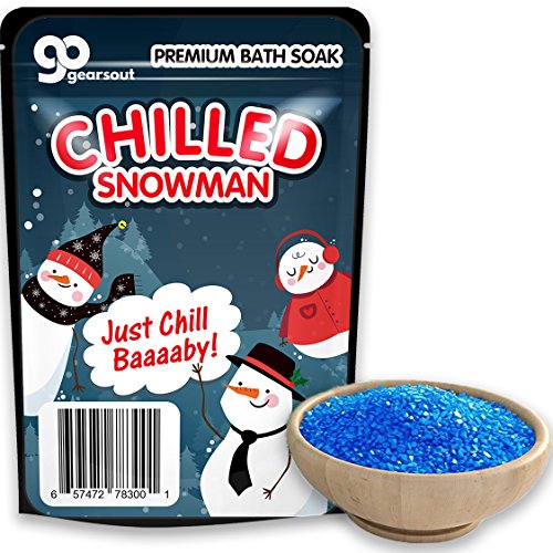 Chilled Snowman Bath Soak - Cute Snowman Bath Gift for Boys and Girls, Blue Salts, Stocking Stuffer