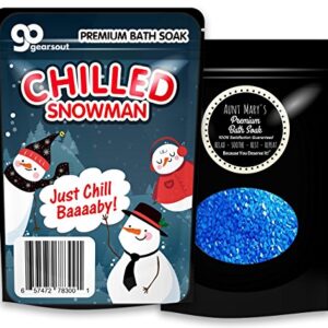 Chilled Snowman Bath Soak - Cute Snowman Bath Gift for Boys and Girls, Blue Salts, Stocking Stuffer