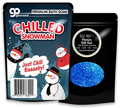 Chilled Snowman Bath Soak - Cute Snowman Bath Gift for Boys and Girls, Blue Salts, Stocking Stuffer