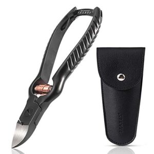 FERYES Precision Toenail Clippers for Thick or Ingrown Toenails - Secure and Stylish Design Thick Nail Clipper - W/Leather Case