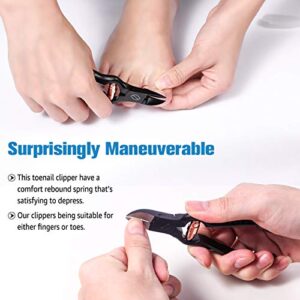 FERYES Precision Toenail Clippers for Thick or Ingrown Toenails - Secure and Stylish Design Thick Nail Clipper - W/Leather Case