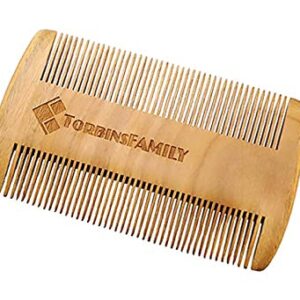 NEW! Wooden Beard Comb for Men - Sandalwood Comb With Leather Case And Gift Box