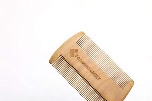 NEW! Wooden Beard Comb for Men - Sandalwood Comb With Leather Case And Gift Box