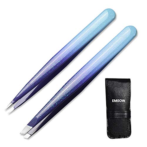 Precision Tweezers Set – Eyebrow Tweezers For Women Professional Stainless Steel Slant Pointed Tweezers For Ingrown Hair Removal, The Best Tweezer For Your Daily Beauty Routine – EMEOW