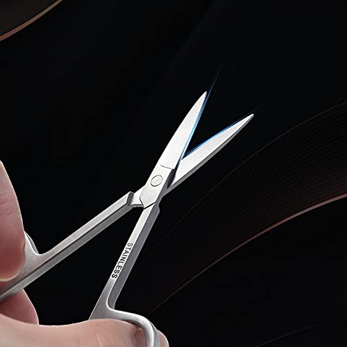 BEZOX Premium Nail Scissors 2PCS,  Professional Curved and Stright Manicure Scissors - Multi-purpose Stainless Steel Beauty Grooming Scissor for Nail, Facial Hair, Eyebrow, Eyelash, Dry Skin