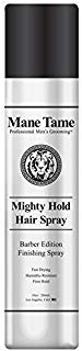 MANE TAME Mighty Hold Hair Spray for Men 10oz - Barber Edition, Fast Drying, Humidity Resistant, Firm Hold - Best used as a Finishing Spray